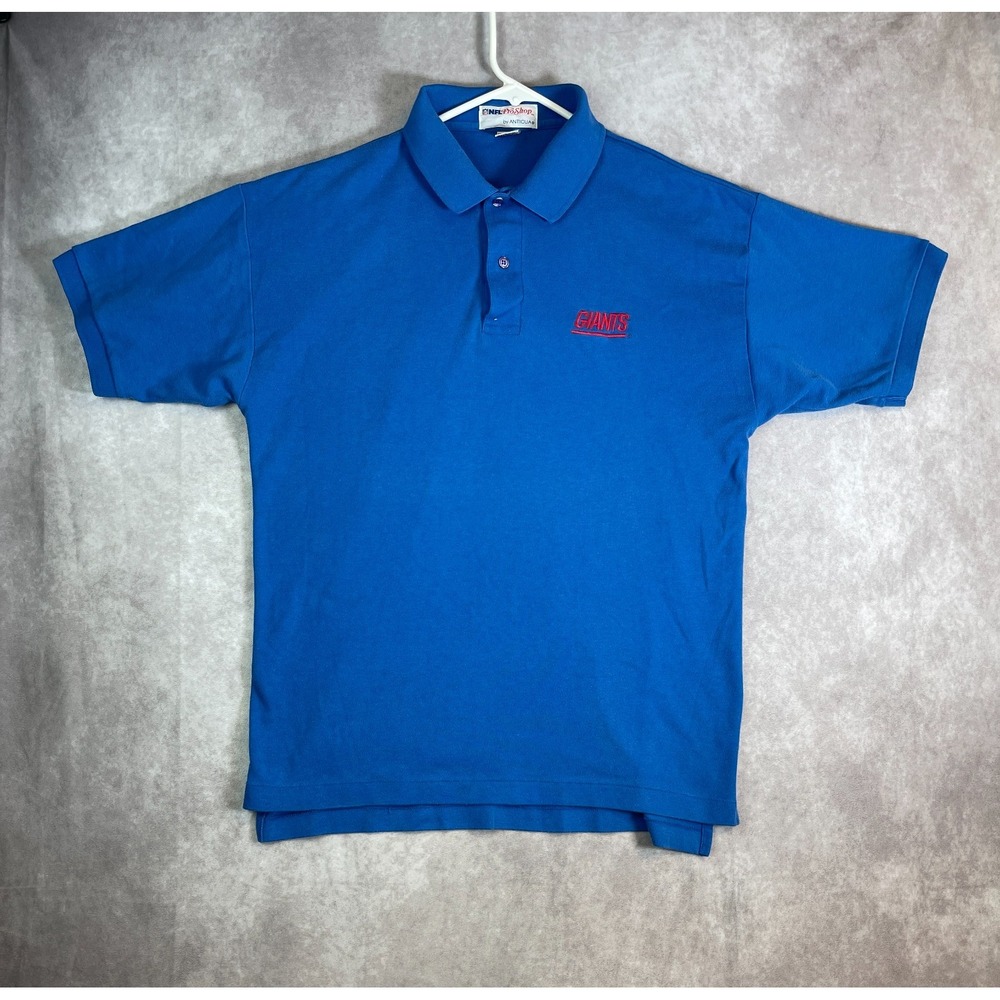 VINTAGE New York Giants Polo Shirt Mens Large Blue Short Sleeve NFL Pro Shop